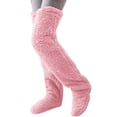 thumbnail image 1 of Xfvqtps Mens and Womens Plush Thigh High Socks Lengthening and Thickening Plush Warm Leg Cover Home Socks Knee Warm Floor Winter Warm Socks Pink, 1 of 9