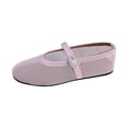 thumbnail image 1 of Xfvqtps Mesh Ballet Flats for Women Buckle Rhinestone Non Slip Beach Summer Mesh Sandals Pink, 1 of 5
