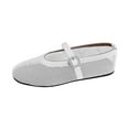 thumbnail image 1 of Xfvqtps Mesh Ballet Flats for Women Buckle Rhinestone Non Slip Beach Summer Mesh Sandals White, 1 of 5