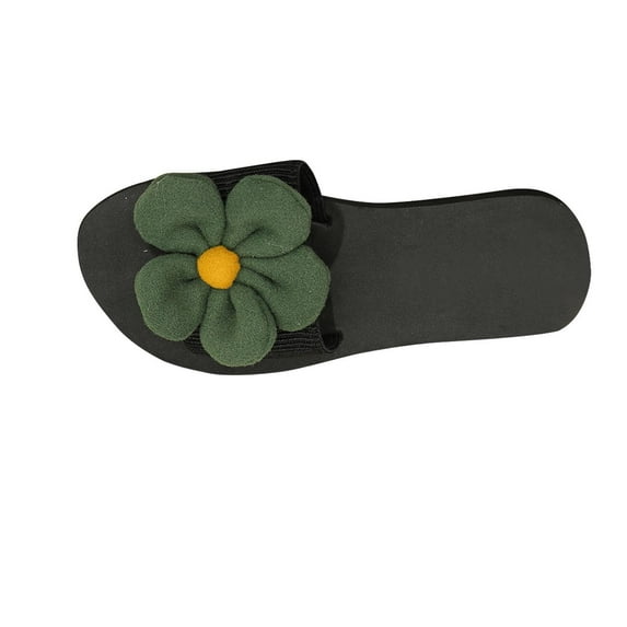 Xfvqtps New Ladys Slippers Flower Platform Wedge Open Toe Arch Support Comfortable Non-Slip Fashionable Vacation Beach Summer EVA Slippers Green