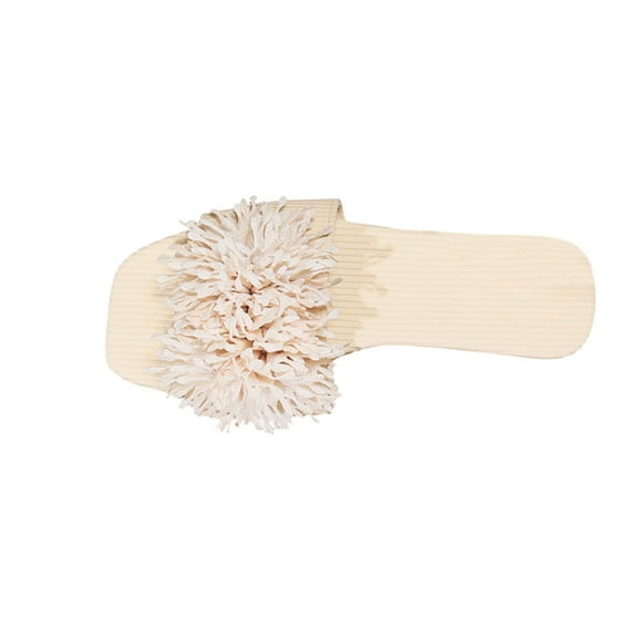 Xfvqtps New Ladys Slippers Fringe Square Toe Suede Sole Flat Bottomed Comfortable Non-Slip Vacation Beach Summer EVA Slippers Beige