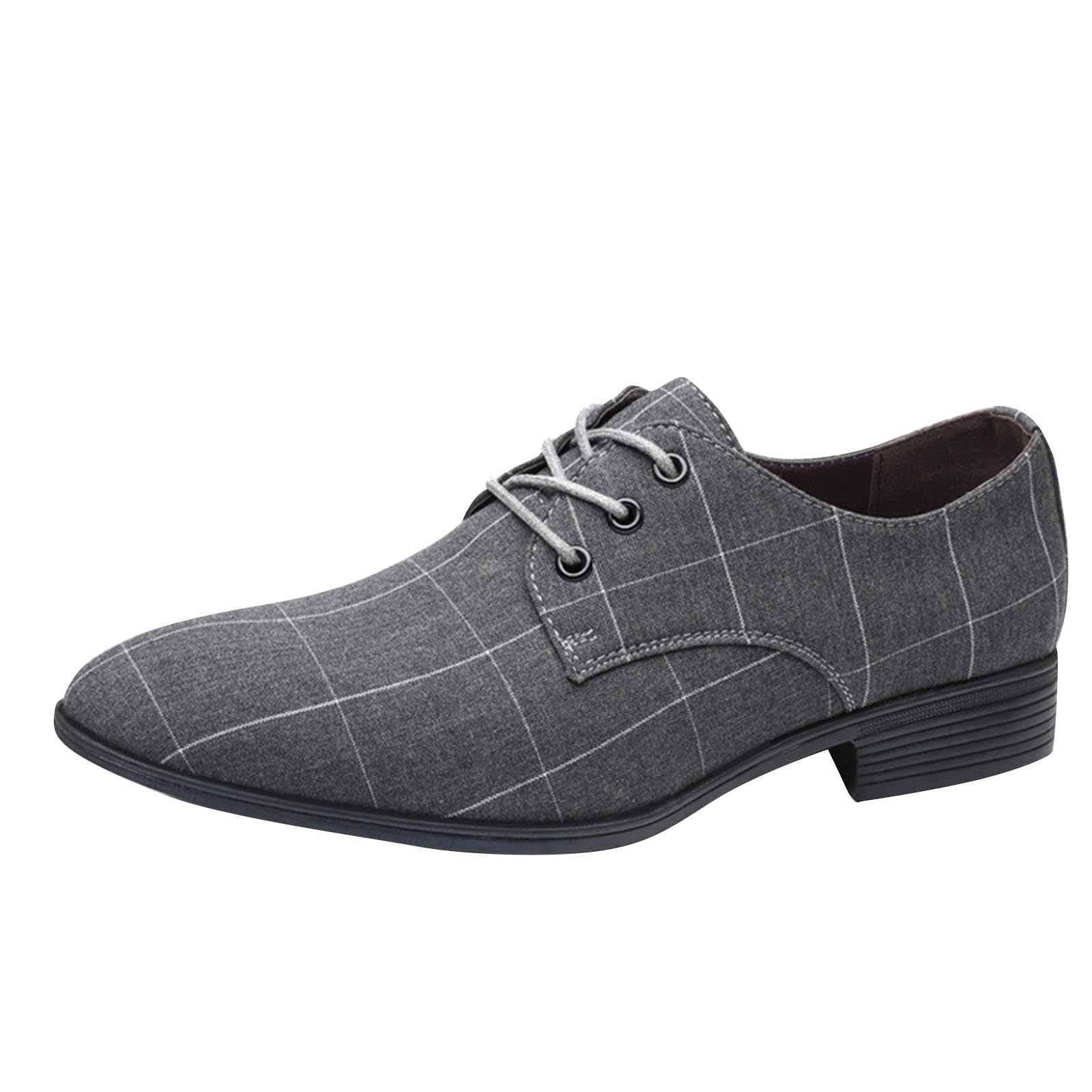 Xfvqtps New Mens Dress Shoes Large Size British Style Grid Printing Pointy Toe Lace up Breathable Comfortable Fashion Formal Business Casual Leather Xfvqtps New Mens Dress Shoes Large Size British Style Grid Printing Pointy Toe Lace up Breathable Comfortable Fashion Formal Business Casual Leather