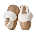 thumbnail image 1 of Xfvqtps New Women Fuzzy Slippers Fluffy Furry Fleece Lining Cover Heel Solid Color Thick Sole Waterproof Non-Slip Comfortable Cozy Indoor and Outdoor Warm Winter PVC Casual Shoes, 1 of 8