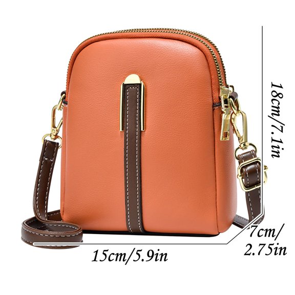Xfvqtps New Womens Purse Vertical Version Solid Color Simplicity Large Capacity Texture Grace Leather Inclined Shoulder Bag Orange