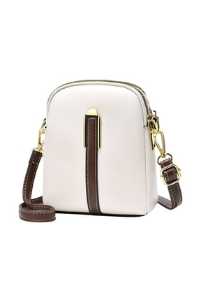 New Womens Purse Vertical Version Solid Color Simplicity Large Capacity Texture Grace Leather Inclined Shoulder Bag White