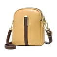 thumbnail image 1 of Xfvqtps New Womens Purse Vertical Version Solid Color Simplicity Large Capacity Texture Grace Leather Inclined Shoulder Bag Yellow, 1 of 2
