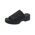 thumbnail image 1 of Xfvqtps New Womens Slippers Large Size Peep Toe Leopard Print Demi Wedge Thick Bottom Memory Foam Slip on Casual Comfortable Beach Slippers Black, 1 of 8