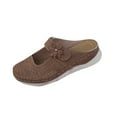 thumbnail image 1 of Xfvqtps Orthopedic Sandals for Women Wedge Slide Close Toe Hook and Loop Strap Hollow out Non Slip Breathable Beach Summer Walking Sandals Brown, 1 of 9