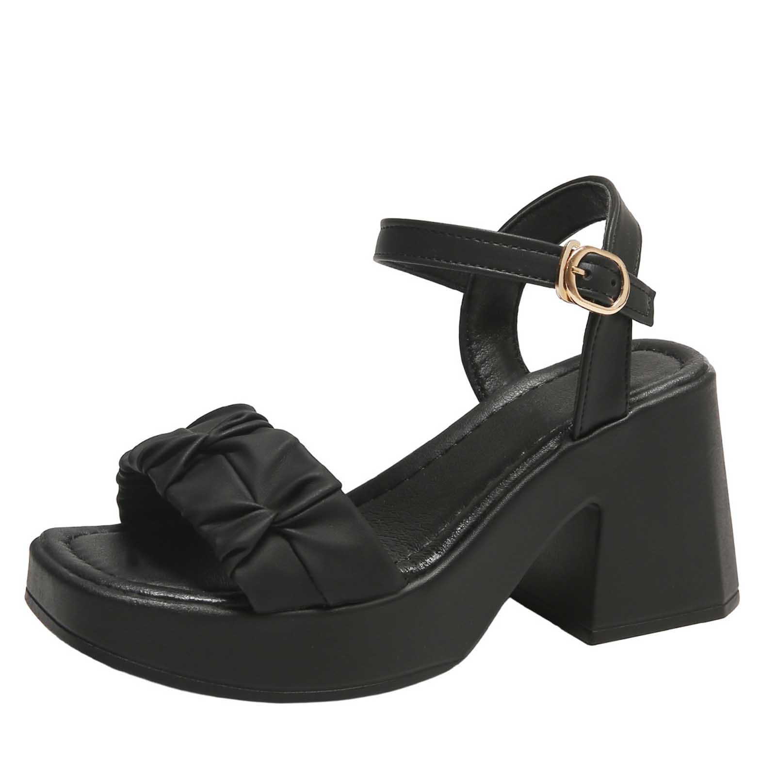 Women's Platform Sandals - Strappy Open-Toe Summer Sandals With Ultra-Thick Soft Sole
