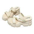 thumbnail image 1 of Xfvqtps Flatform Sandals Women Slide Thick Sole Open Toe Solid Color Soft Sole Non Slip Beach Summer PVC Slide Sandals White, 1 of 9