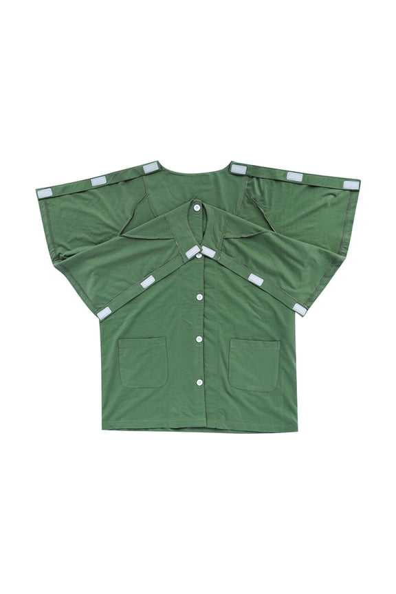 Post Shoulder Surgery Recovery Tops with Magnetic Buttons for Women Crew Neck Tear Away Shirts Easy To Wear and Take Off Postoperative Care Tops Green