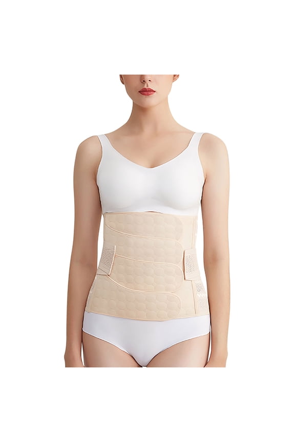 Postpartum Girdle C-Section Recovery Belt Mesh Breathable Belly Wrap Belly Band Shapewear Beige