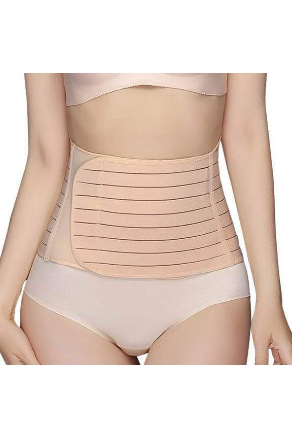Postpartum Girdle C-Section Recovery Belt Mesh Breathable Belly Wrap Belly Band Shapewear Khaki