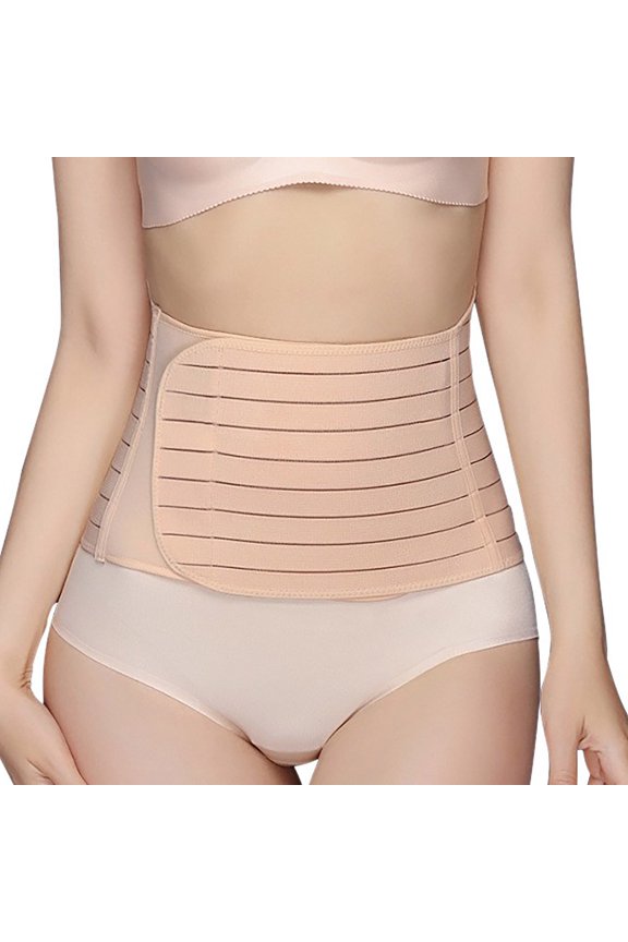 Postpartum Girdle C-Section Recovery Belt Mesh Breathable Belly Wrap Belly Band Shapewear Khaki