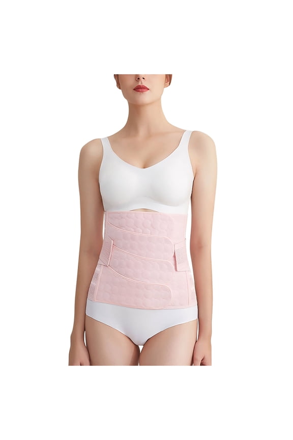 Postpartum Girdle C-Section Recovery Belt Mesh Breathable Belly Wrap Belly Band Shapewear Pink