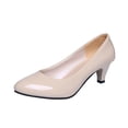 thumbnail image 1 of Xfvqtps Pumps for Women Shallow Round Toe Chunky Heel Work Shoes Patent Leather Dress Pumps Casual Mid Heel Block Heel Shoes for Office, 1 of 4