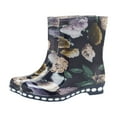 thumbnail image 1 of Xfvqtps Rain Boots for Women Mid Calf Thick Bottom Polka Dot Sole Flower Print Grid Print Garden Boots Waterproof Non Slip Rubber Sole Outdoor Work Rain Shoes Blue, 1 of 4