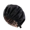 thumbnail image 1 of Xfvqtps Satin Bonnet Silk Bonnet Hair Bonnet for Sleeping for Women Slouchy Beanie Hat Satin Sleep Cap Elastic Wide Band Sleep Bonnets Black, 1 of 4