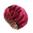 thumbnail image 1 of Xfvqtps Satin Bonnet Silk Bonnet Hair Bonnet for Sleeping for Women Slouchy Beanie Hat Satin Sleep Cap Elastic Wide Band Sleep Bonnets Red, 1 of 4
