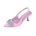 thumbnail image 1 of Xfvqtps Satin Heels for Women Pointed Toe Sandals with Rhinestone Bow Ankle Strap Dressy Pumps Spring Summer Evening Party Shoes Comfortable Mid Heel Womens Sandals, 1 of 9