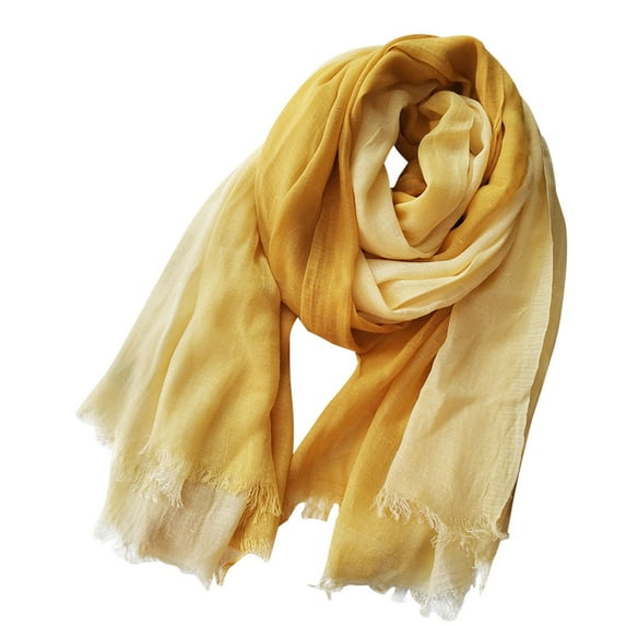 Xfvqtps Scarf for Womens Long Color Blocking Tassels Vintage Lightweight Breathable Sunscreen Flax Shawl Dark Gray