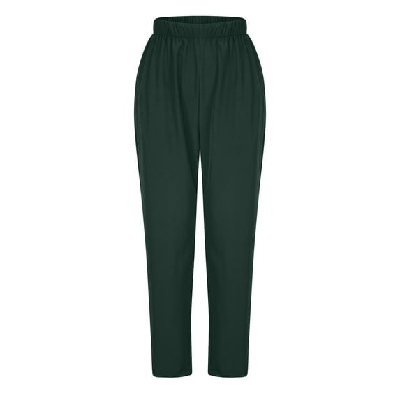 Xfvqtps Scrub Pants for Women Stretch Anti-Wrinkle Elastic Waist Nursing Medical Pants Nurse Uniform Clinic Maid Protective Clothing Long Pants Green