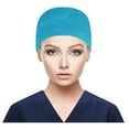 thumbnail image 1 of Xfvqtps Scrubs Cap for Women Nurse Caps for Women Nursing Working Caps with Button Adjustable Elastic Scrub Hats Sky Blue, 1 of 6