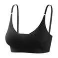 thumbnail image 1 of Xfvqtps Seamless Bras for Women No Underwire Adjustable Spaghetti Strap Padded Comfortable for Everyday Yoga Workout Bras Black, 1 of 5
