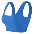 thumbnail image 1 of Xfvqtps Seamless Sports Bras for Women Square Neck Crop Tank Ribbed Knit Soft Low Back Cropped Tops Blue, 1 of 2