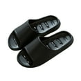 thumbnail image 1 of Xfvqtps Shower Shoes for Mens and Womens Couples Slide Hollow Sole Quick Drying Lightweight Non Slip Open Toe Solid Color Indoor Beach EVA Slipper Black, 1 of 5