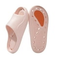 thumbnail image 1 of Xfvqtps Shower Shoes for Mens and Womens Couples Slide Hollow Sole Quick Drying Lightweight Non Slip Open Toe Solid Color Indoor Beach EVA Slipper Pink, 1 of 6