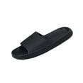 thumbnail image 1 of Xfvqtps Shower Shoes for Mens and Womens Couples Slide Side Cutout Soft Sole Quick Drying Lightweight Non Slip Open Toe Solid Color Indoor Beach EVA Slipper Black, 1 of 5