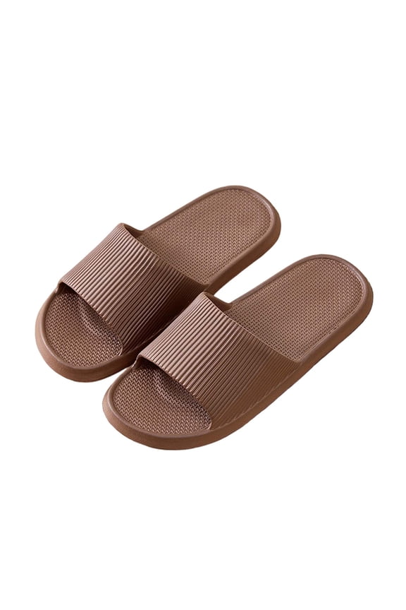 Shower Shoes for Mens and Womens Couples Slide Soft Sole Quick Drying Lightweight Non Slip Open Toe Solid Color Indoor Beach EVA Slipper Brown