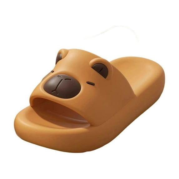 Xfvqtps Shower Shoes for Mens and Womens Cute Bear Couples Shower Slippers Slide Open Toe Thick Soft Sole Lightweight Non Slip Solid Color Indoor Beach EVA Slipper Orange