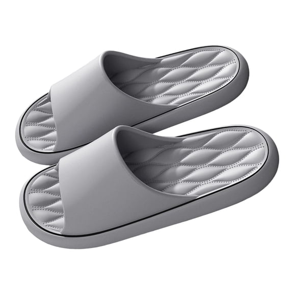 Xfvqtps Shower Shoes for Mens and Womens Slide Open Toe Thick Soft Sole Lightweight Non Slip Solid Color Indoor Beach EVA Slipper Gray