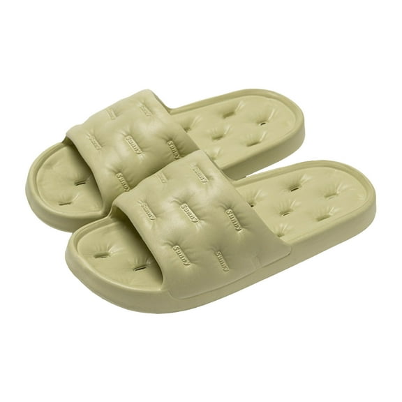Xfvqtps Shower Shoes for Womens with Drain Holes Hollow Sole Soft Non Slip Comfortable Cushioned House Bathroom EVA Slides Slippers Green