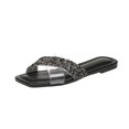 thumbnail image 1 of Xfvqtps Slide Sandals Women Flat Open Toe Cross Straps Clear Sequin Sparkling Non Slip Breathable Lightweight Summer Beach Sandals Black, 1 of 5