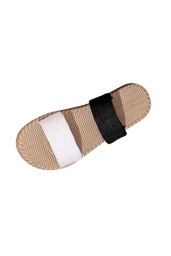 Slide Sandals for Women Color Block Dual Straps Spring Summer Casual Comfortable Slide on Outdoor Walking Shoes