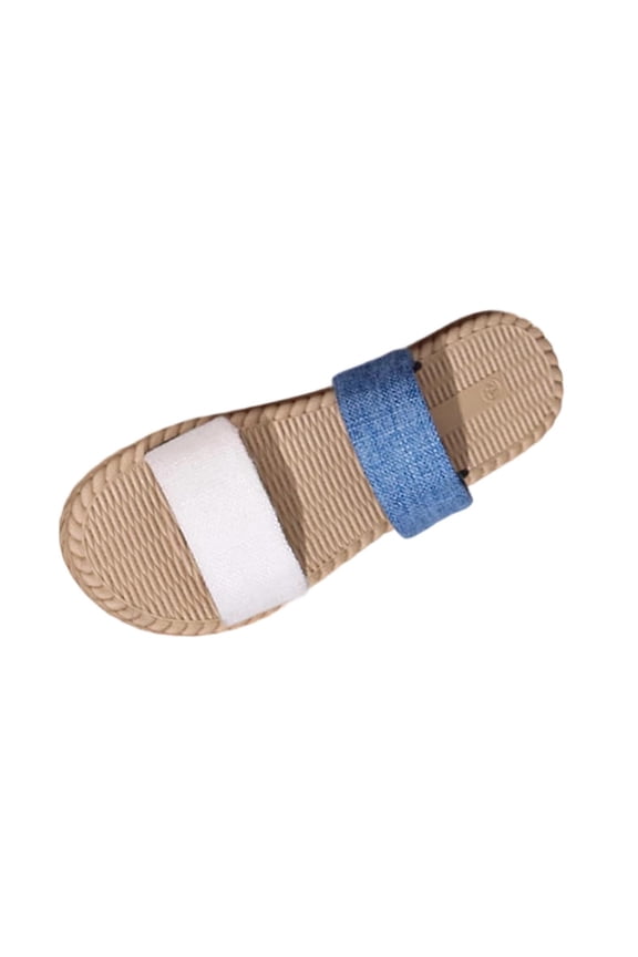 Slide Sandals for Women Color Block Dual Straps Spring Summer Casual Comfortable Slide on Outdoor Walking Shoes