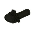 thumbnail image 1 of Xfvqtps Slide Sandals for Women Flat Open Toe Bowknot Non Slip Summer Beach Sandals Black, 1 of 8