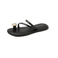 thumbnail image 1 of Xfvqtps Slide Sandals for Women Flat Sole Toe Ring Shell Decor Strappy Beach Summer Slippers Black, 1 of 9