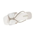 thumbnail image 1 of Xfvqtps Slide for Womens Flat Open Square Toe Rhinestone Strappy Bow Non Slip Beach Summer Sandals White, 1 of 9