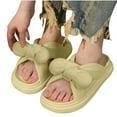 thumbnail image 1 of Xfvqtps Slides for Women Flat Cross Straps Bow Thick Sole Non Slip Comfortable Beach Summer PVC Sandals Green, 1 of 6
