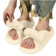 thumbnail image 1 of Xfvqtps Slides for Women Flat Cross Straps Bow Thick Sole Non Slip Comfortable Beach Summer PVC Sandals White, 1 of 6