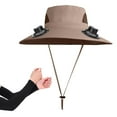thumbnail image 1 of Xfvqtps Solar Fan Hat and Black Ice Sleeves Set Fishing Hat for Mens with Fan Wide Brim Summer UV Protection Visor Solar Powered and USB Charging for Fishing Camping, 1 of 8