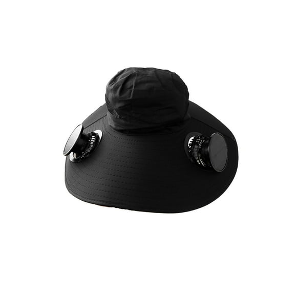 Xfvqtps Solar Fan Hat Fishing Hat Visor Hat for Mens Wide Brim Summer UV Protection Visor Solar Powered and USB Charging Sun Hats for Fishing Camping Diameter 50Cm