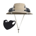 thumbnail image 1 of Xfvqtps Solar Fan Hat with Mask Fishing Hat Visor Hat for Mens Wide Brim Adjustable Drawstring Summer UV Protection Visor Solar Powered and USB Charging Sun Hats for Fishing Camping, 1 of 6