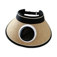 thumbnail image 1 of Xfvqtps Solar Fan Hat Visor Straw Beach Hat for Women with Fan Wide Brim Summer UV Protection Visor Solar Powered for Beach Travel Camping Sports, 1 of 6