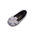 thumbnail image 1 of Xfvqtps Sparkle Princess Mary Jane Ballet for Girls Elastic Strap Close Toe Pearl Flower Sequin Rhinestone Spring Summer Dressy Casual Shoes, 1 of 9
