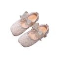 thumbnail image 1 of Xfvqtps Sparkle Princess Mary Jane Ballet for Girls Hook and Loop Strap Close Toe Pearl Mesh Bow Rhinestone Spring Summer Dressy Casual Shoes, 1 of 6